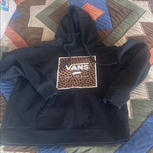 Vans Black Hoodie with Animal Print Logo